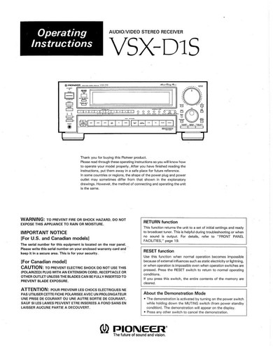 Pioneer vsx d1s ricevitore - pioneer,